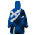 Scottish Alba Flag Wearable Blanket Hoodie Scottish Colourful Tartan Blue Version - Wonder Print Shop