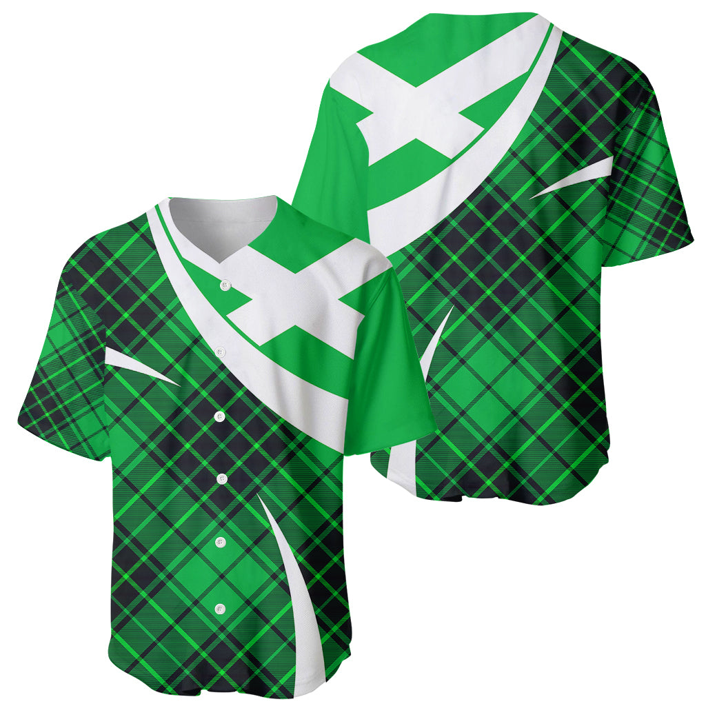 Scottish Alba Flag Baseball Jersey Scottish Colourful Tartan Green Version LT9 - Wonder Print Shop