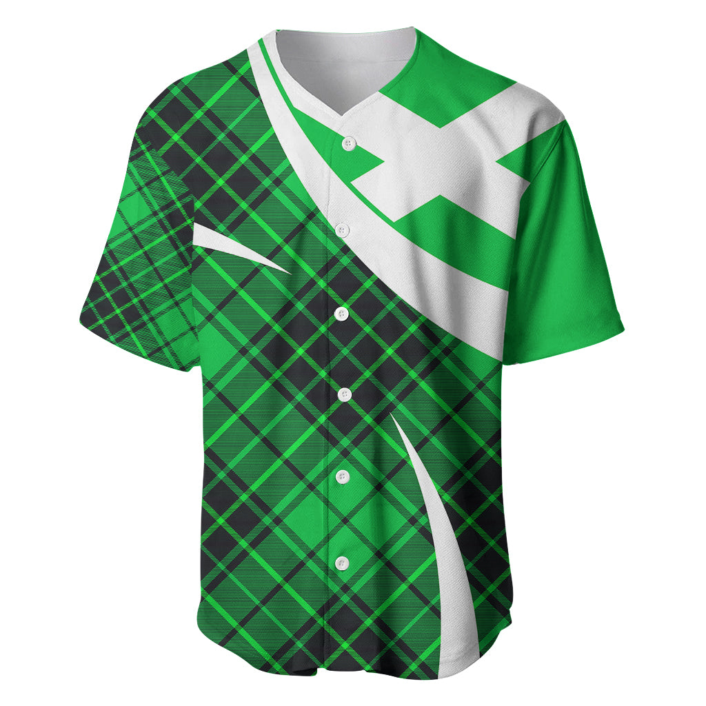 Scottish Alba Flag Baseball Jersey Scottish Colourful Tartan Green Version LT9 - Wonder Print Shop