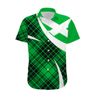 Scottish Alba Flag Hawaiian Shirt Scottish Colourful Tartan Green Version - Wonder Print Shop