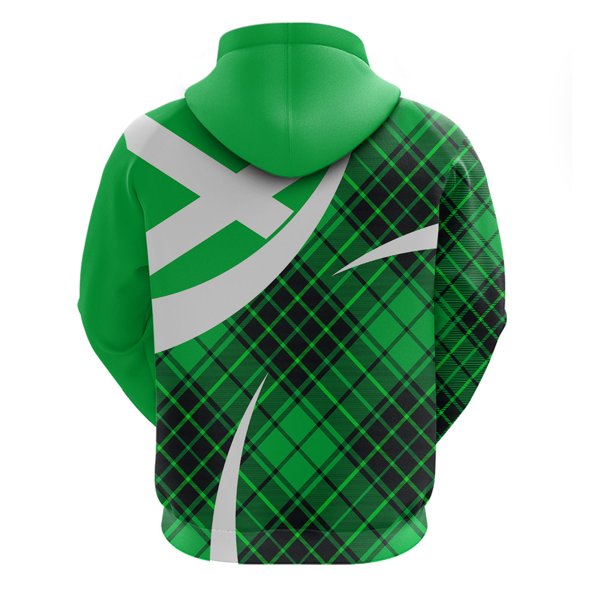 Scotland Hoodie Alba Flag Scottish Colourful Tartan Green Version - Wonder Print Shop
