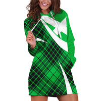 Scottish Alba Flag Hoodie Dress Scottish Colourful Tartan Green Version - Wonder Print Shop
