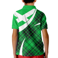Scottish Alba Flag Polo Shirt for Kid Scottish Colourful Tartan Green Version - Wonder Print Shop