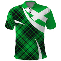 Scottish Alba Flag Polo Shirt Scottish Colourful Tartan Green Version - Wonder Print Shop