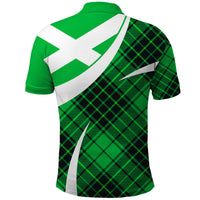Scottish Alba Flag Polo Shirt Scottish Colourful Tartan Green Version - Wonder Print Shop