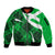 Scottish Alba Flag Sleeve Zip Bomber Jacket Scottish Colourful Tartan Green Version - Wonder Print Shop