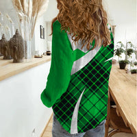 Scottish Alba Flag Women Casual Shirt Scottish Colourful Tartan Green Version - Wonder Print Shop