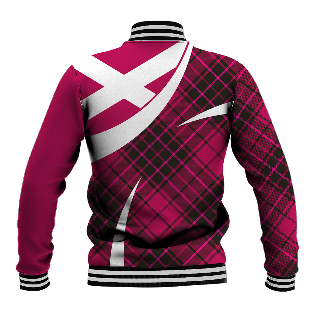 Scottish Alba Flag Baseball Jacket Scottish Colourful Tartan Pink Version LT9 - Wonder Print Shop