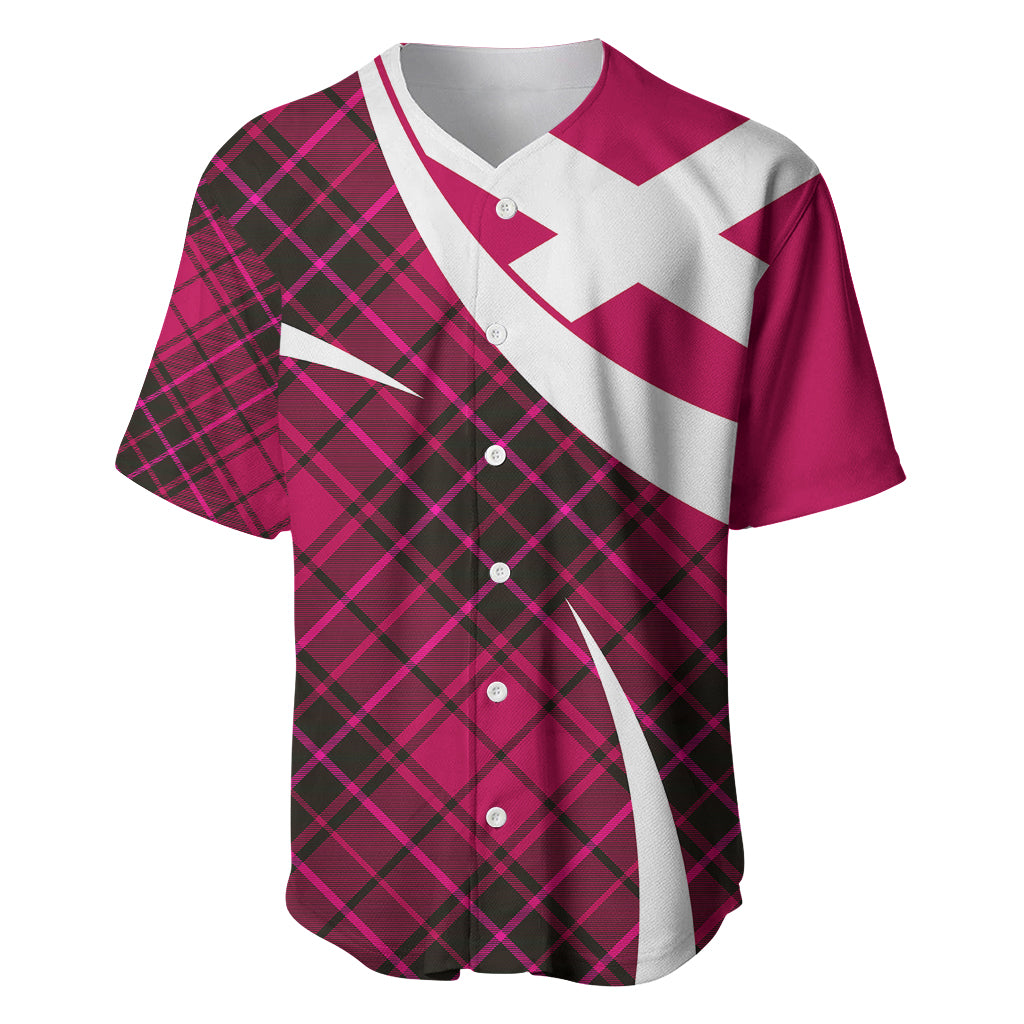 Scottish Alba Flag Baseball Jersey Scottish Colourful Tartan Pink Version LT9 - Wonder Print Shop