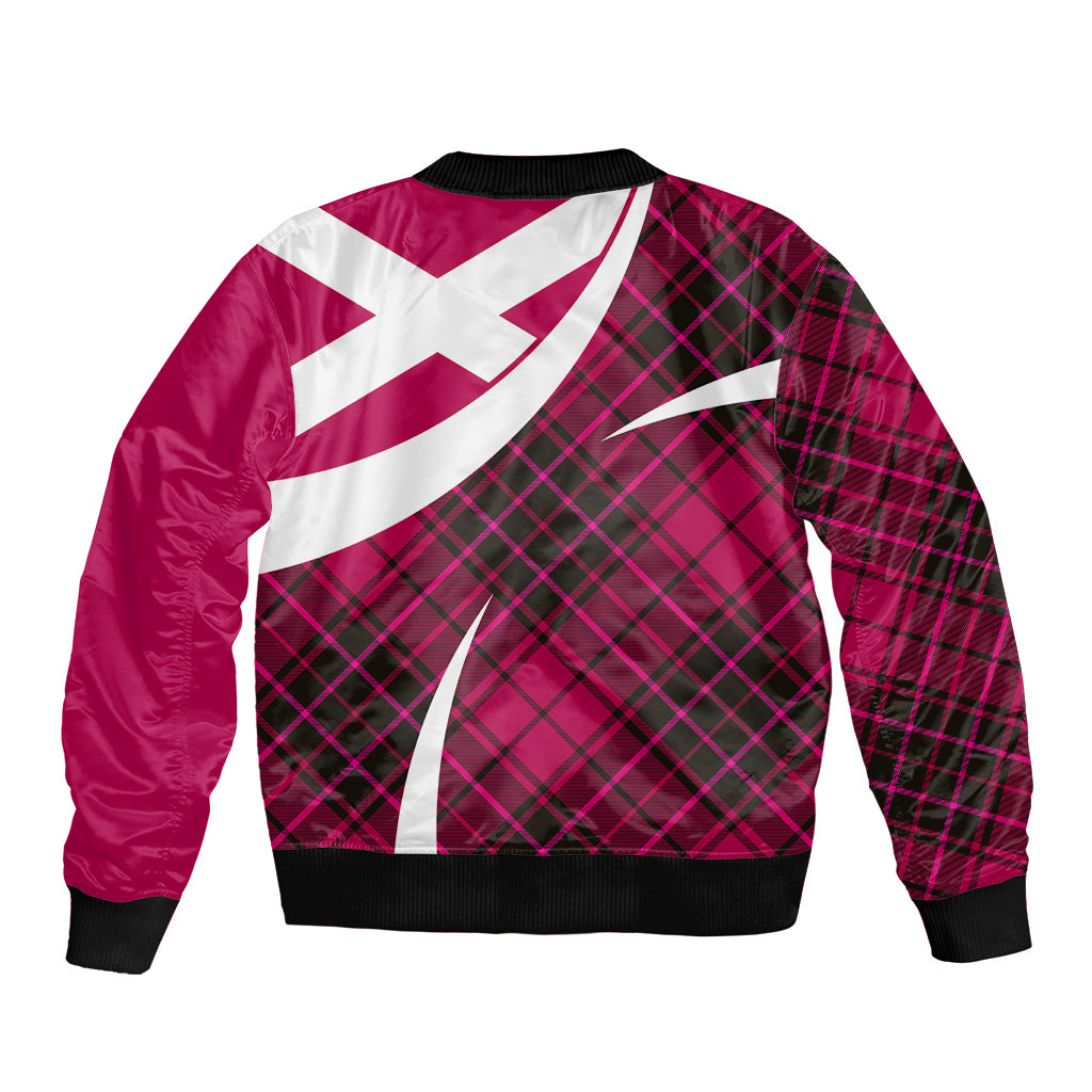 Scottish Alba Flag Bomber Jacket Scottish Colourful Tartan Pink Version LT9 - Wonder Print Shop