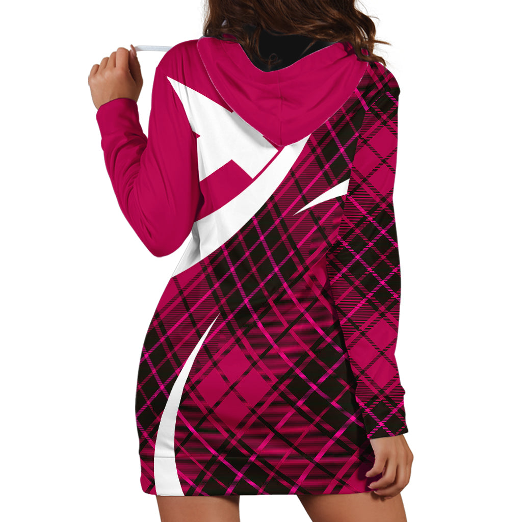Scottish Alba Flag Hoodie Dress Scottish Colourful Tartan Pink Version - Wonder Print Shop