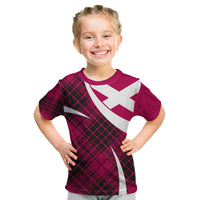 Scottish Alba Flag Kid T Shirt Scottish Colourful Tartan Pink Version - Wonder Print Shop