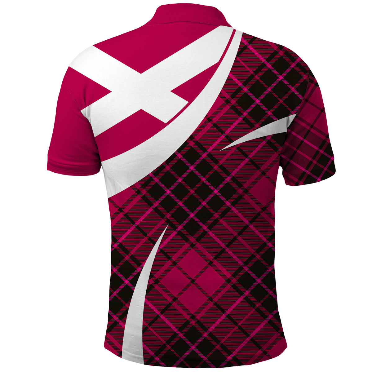 Scottish Alba Flag Polo Shirt Scottish Colourful Tartan Pink Version - Wonder Print Shop