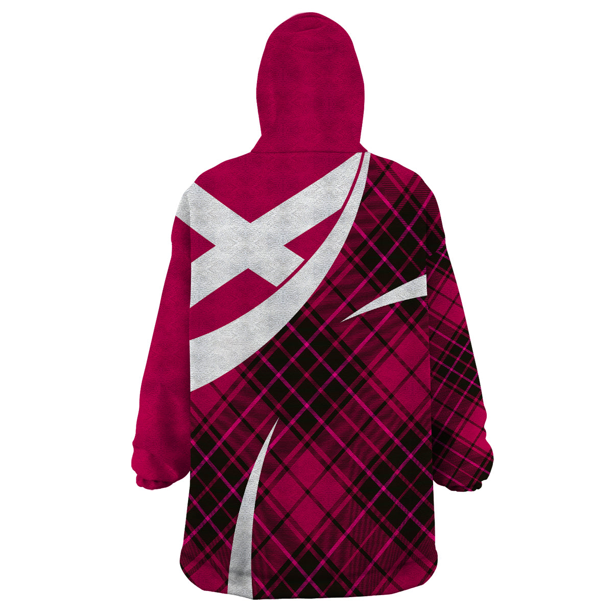 Scottish Alba Flag Wearable Blanket Hoodie Scottish Colourful Tartan Pink Version - Wonder Print Shop
