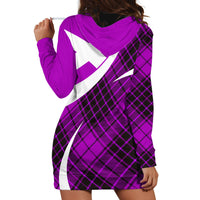 Scottish Alba Flag Hoodie Dress Scottish Colourful Tartan Purple Version - Wonder Print Shop