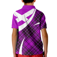Scottish Alba Flag Polo Shirt for Kid Scottish Colourful Tartan Purple Version - Wonder Print Shop