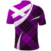 Scottish Alba Flag Polo Shirt Scottish Colourful Tartan Purple Version - Wonder Print Shop