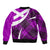 Scottish Alba Flag Sleeve Zip Bomber Jacket Scottish Colourful Tartan Purple Version - Wonder Print Shop