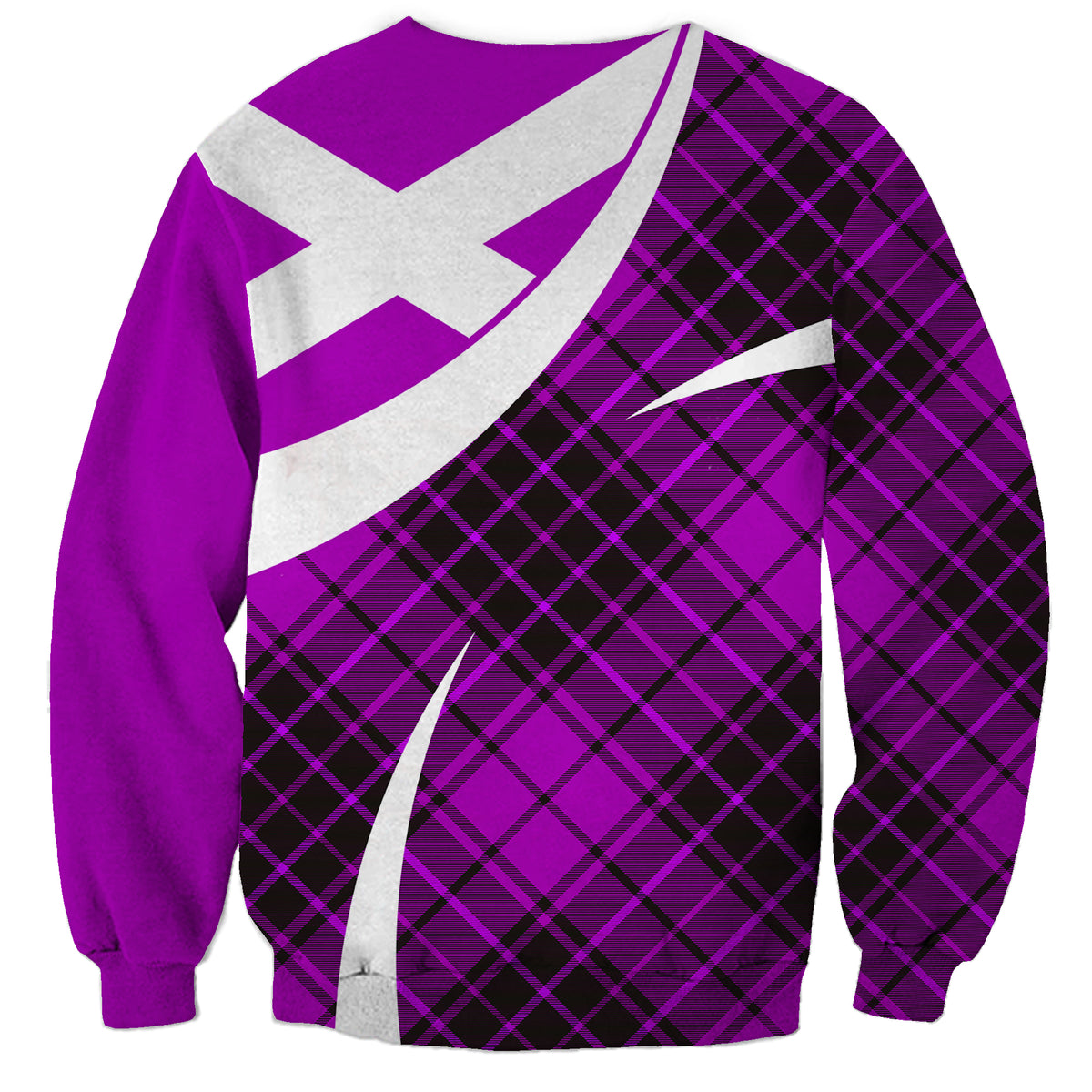 Scottish Alba Flag Sweatshirt Scottish Colourful Tartan Purple Version - Wonder Print Shop
