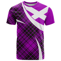 Scottish Alba Flag T Shirt Scottish Colourful Tartan Purple Version - Wonder Print Shop