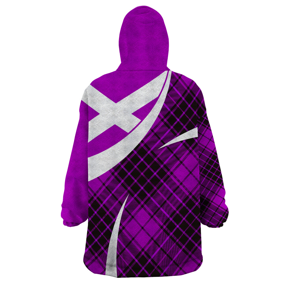 Scottish Alba Flag Wearable Blanket Hoodie Scottish Colourful Tartan Purple Version - Wonder Print Shop