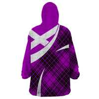 Scottish Alba Flag Wearable Blanket Hoodie Scottish Colourful Tartan Purple Version - Wonder Print Shop