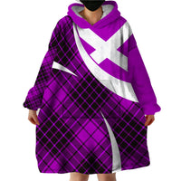 Scottish Alba Flag Wearable Blanket Hoodie Scottish Colourful Tartan Purple Version - Wonder Print Shop