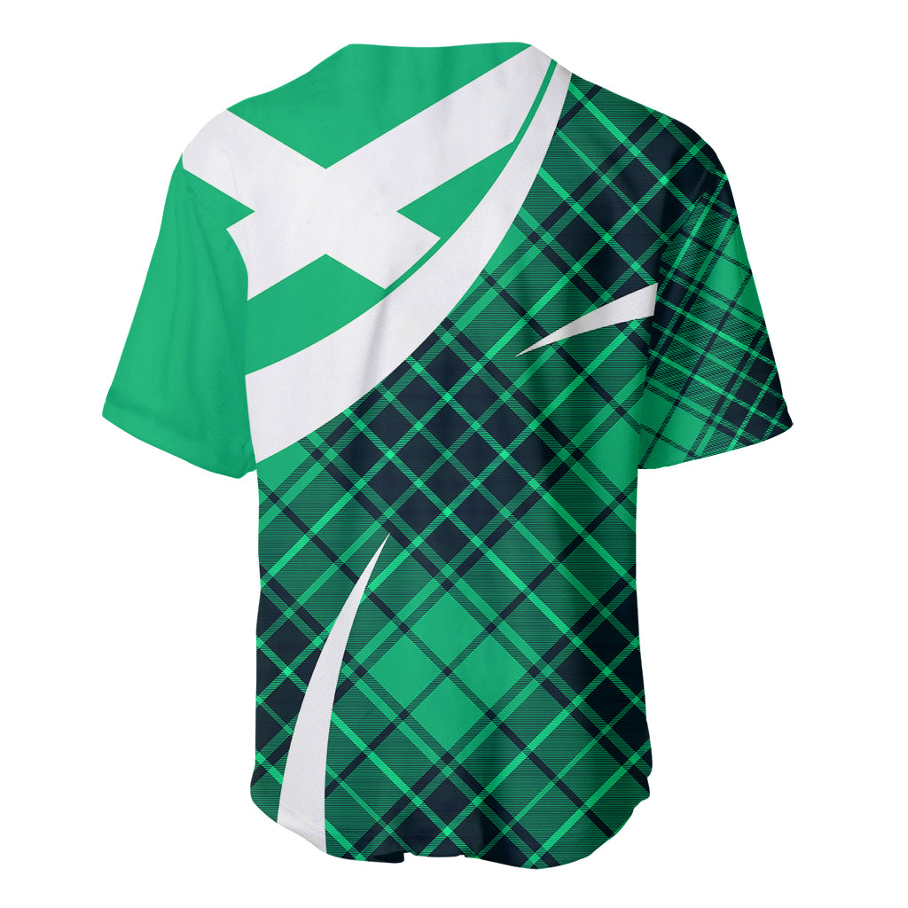 Scottish Alba Flag Baseball Jersey Scottish Colourful Tartan Turquoise Version LT9 - Wonder Print Shop