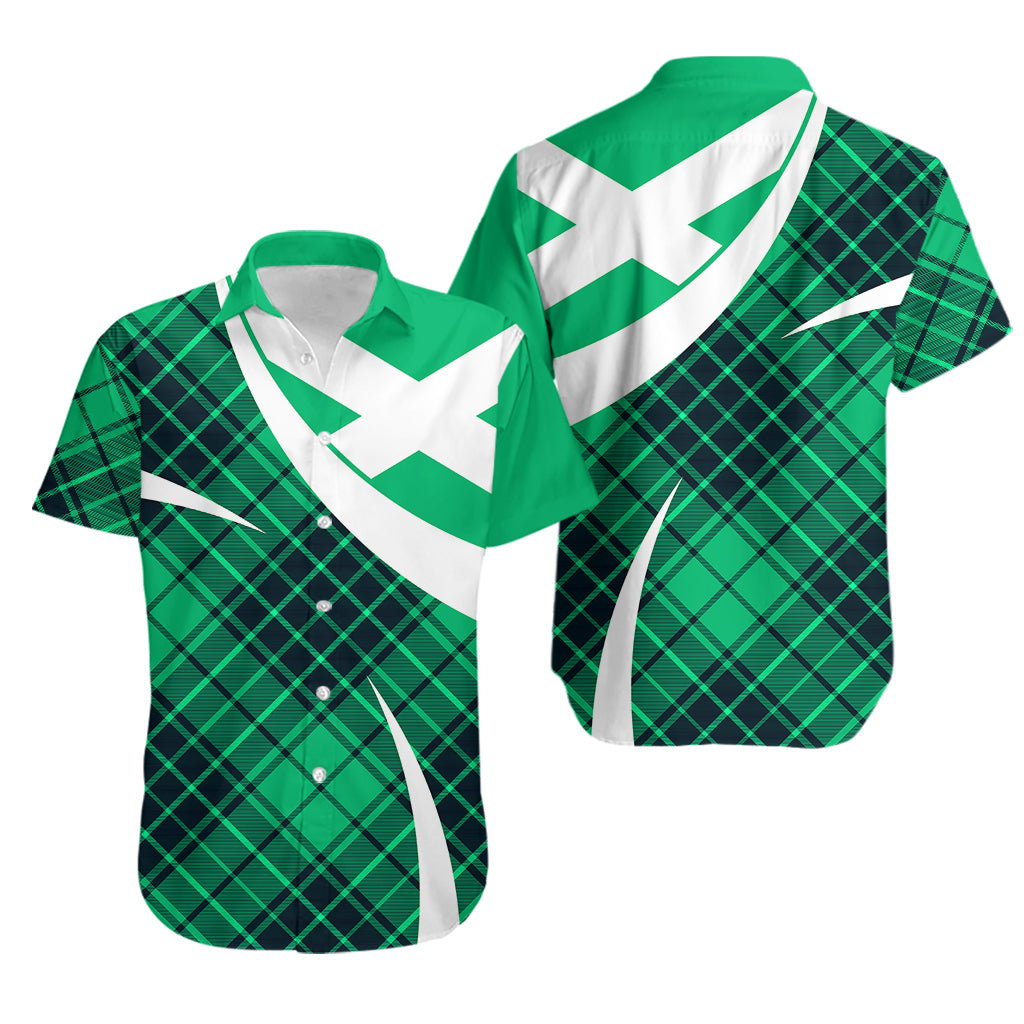 Scottish Alba Flag Hawaiian Shirt Scottish Colourful Tartan Turquoise Version - Wonder Print Shop