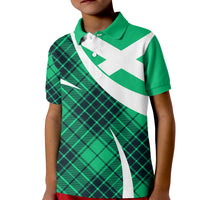 Scottish Alba Flag Polo Shirt for Kid Scottish Colourful Tartan Turquoise Version - Wonder Print Shop