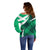 Scottish Alba Flag Off Shoulder Sweater Scottish Colourful Tartan Turquoise Version - Wonder Print Shop