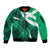 Scottish Alba Flag Sleeve Zip Bomber Jacket Scottish Colourful Tartan Turquoise Version - Wonder Print Shop