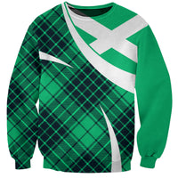 Scottish Alba Flag Sweatshirt Scottish Colourful Tartan Turquoise Version - Wonder Print Shop