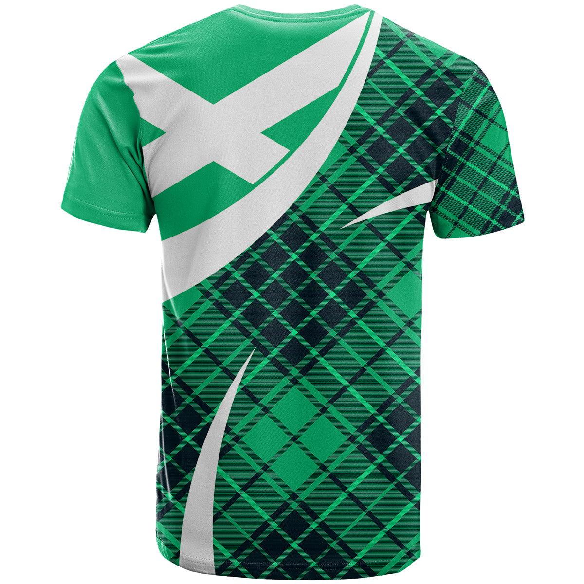 Scottish Alba Flag T Shirt Scottish Colourful Tartan Turquoise Version - Wonder Print Shop