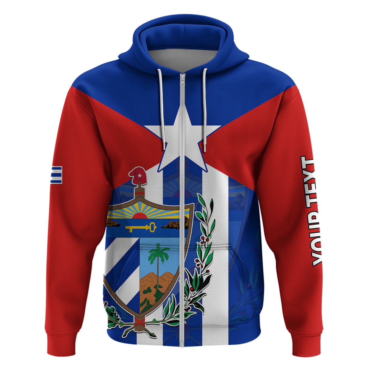 Custom Cuba Hoodie Simple Coat Of Arms - Wonder Print Shop