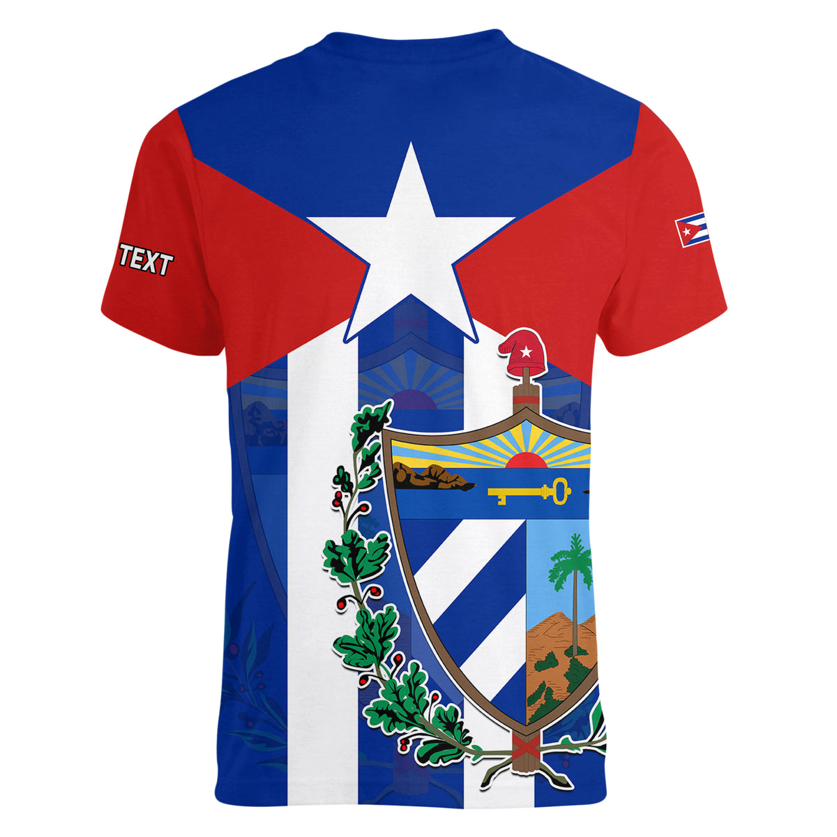 (Custom Personalised) Cuba Simple Coat Of Arms Women V Neck T Shirt - Wonder Print Shop