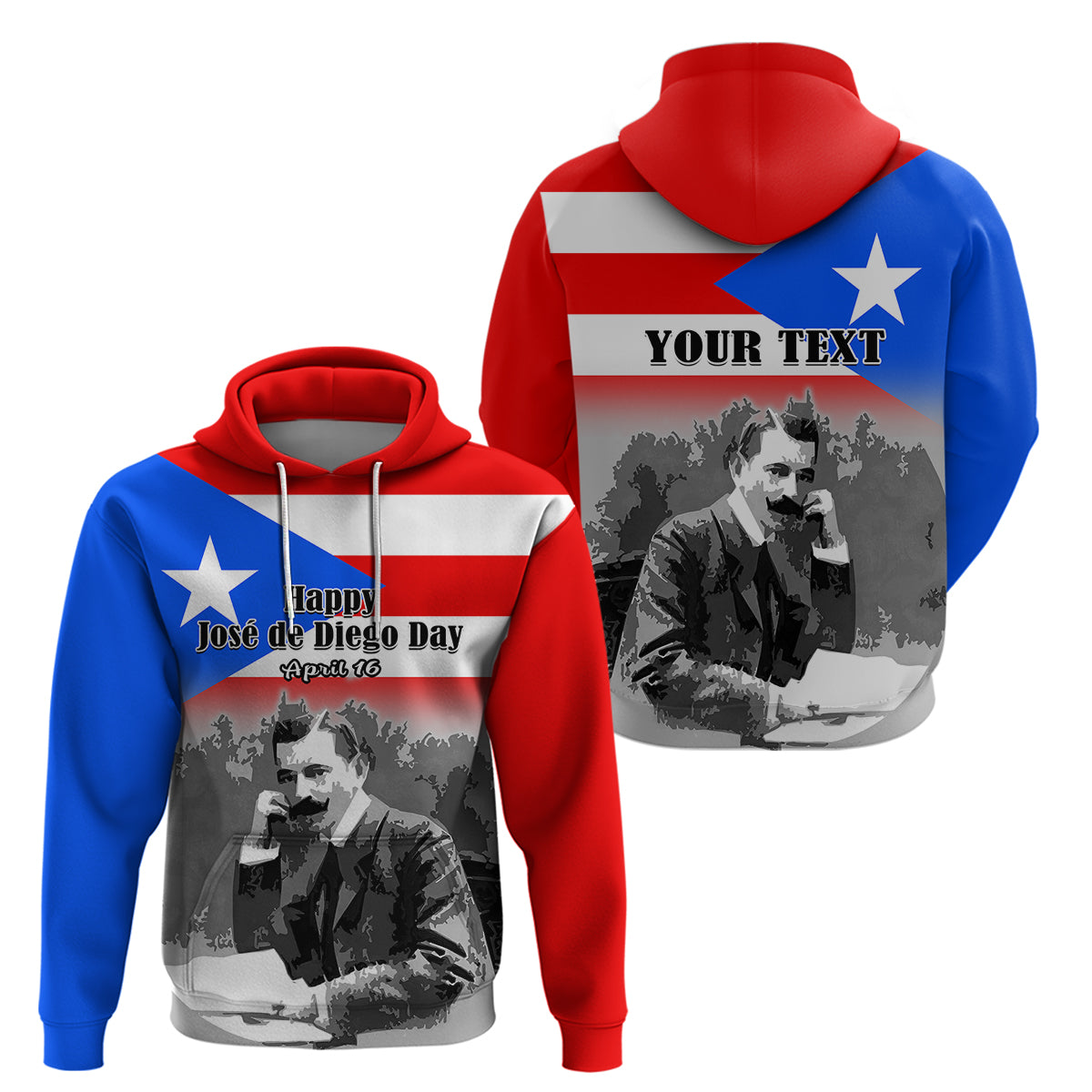 Custom Puerto Rico Hoodie Happy Jose de Diego Day - Wonder Print Shop
