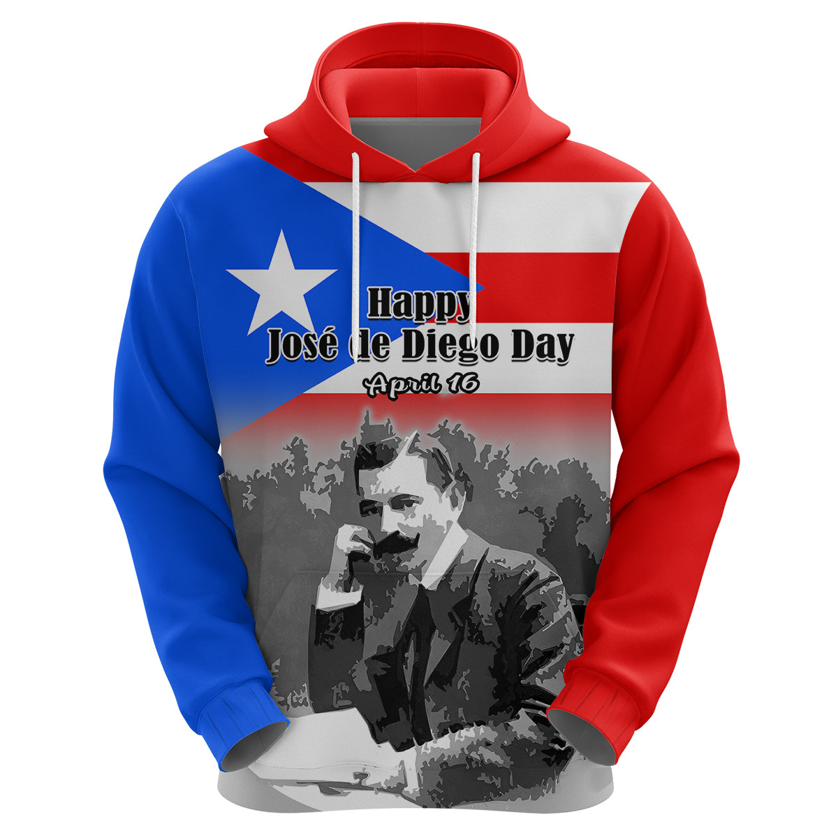 Custom Puerto Rico Hoodie Happy Jose de Diego Day - Wonder Print Shop