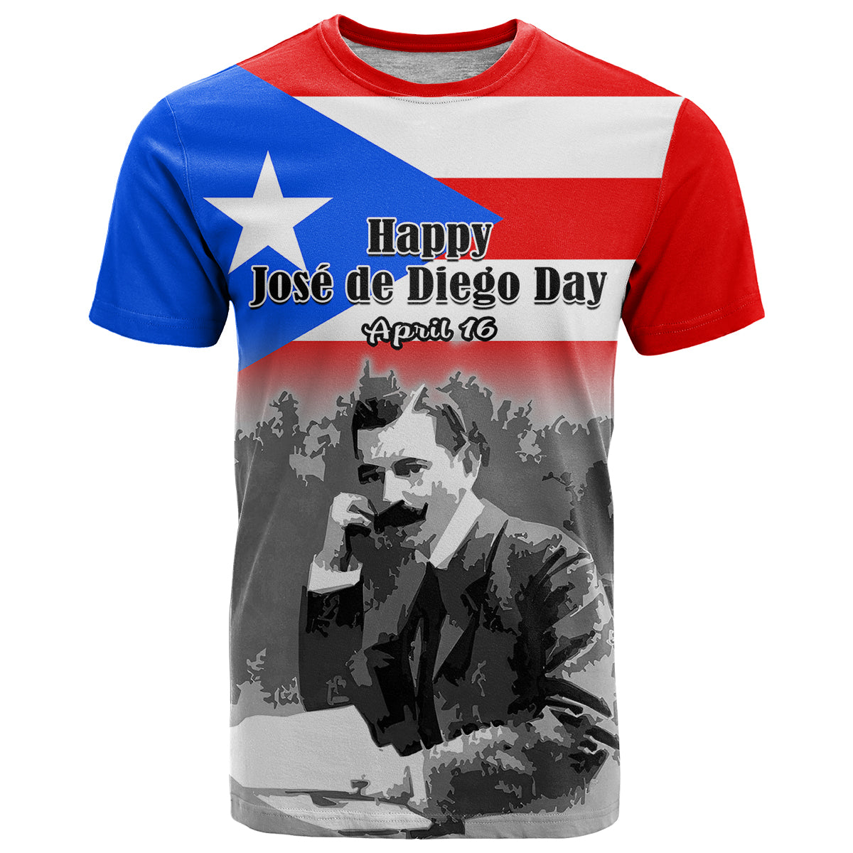 Custom Puerto Rico T Shirt Happy Jose de Diego Day - Wonder Print Shop