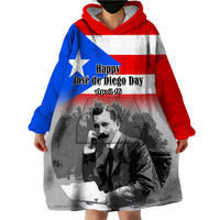 (Custom Personalised) Puerto Rico Wearable Blanket Hoodie Happy Jose de Diego Day - Wonder Print Shop