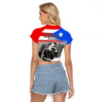 Puerto Rico Raglan Cropped T Shirt Happy Jose de Diego Day - Wonder Print Shop