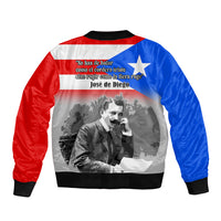 Puerto Rico Sleeve Zip Bomber Jacket Happy Jose de Diego Day - Wonder Print Shop