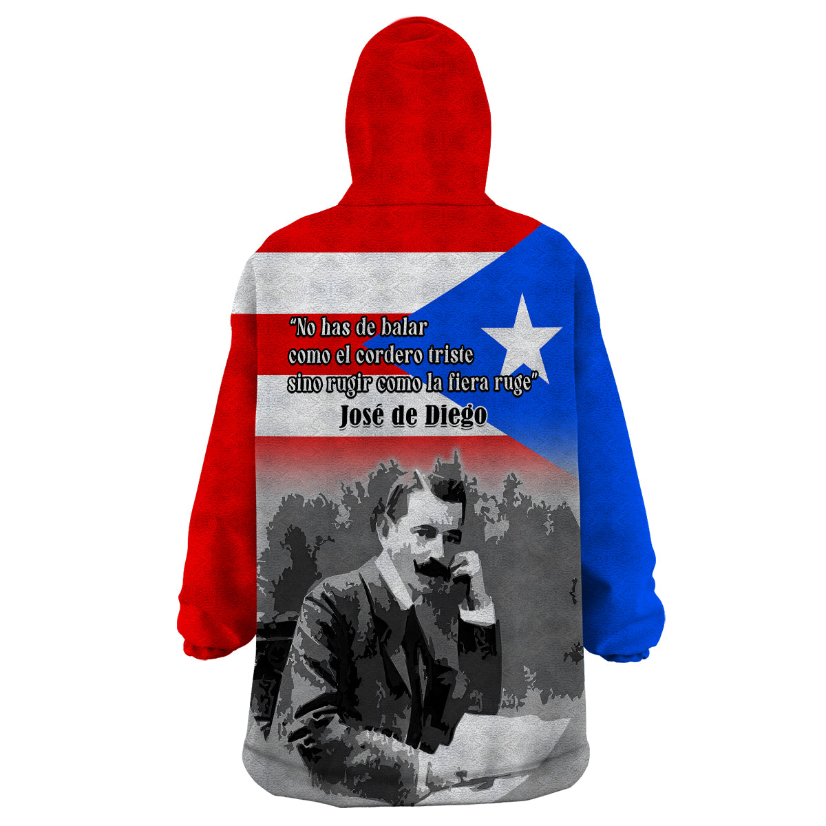 Puerto Rico Wearable Blanket Hoodie Happy Jose de Diego Day - Wonder Print Shop