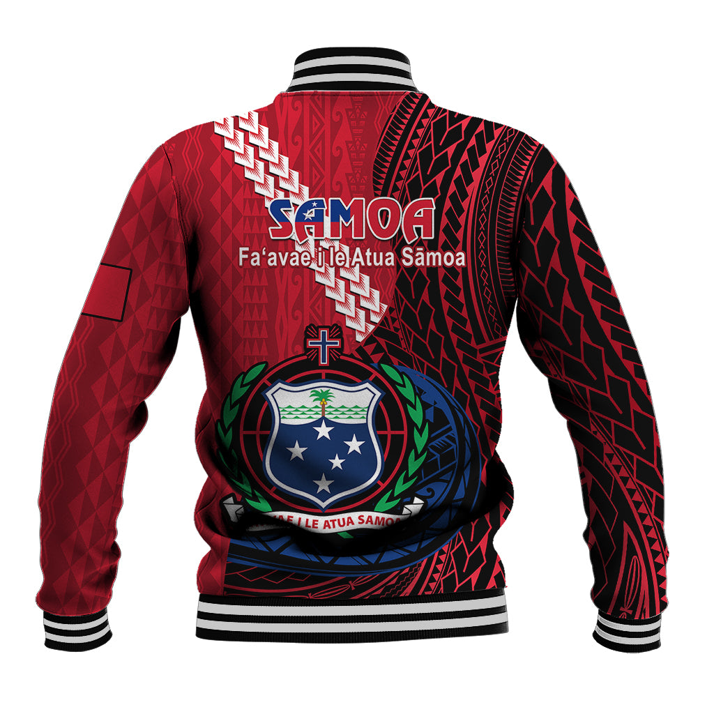 Samoa Baseball Jacket Happy Independence Day Samoan Red Pattern - Wonder Print Shop