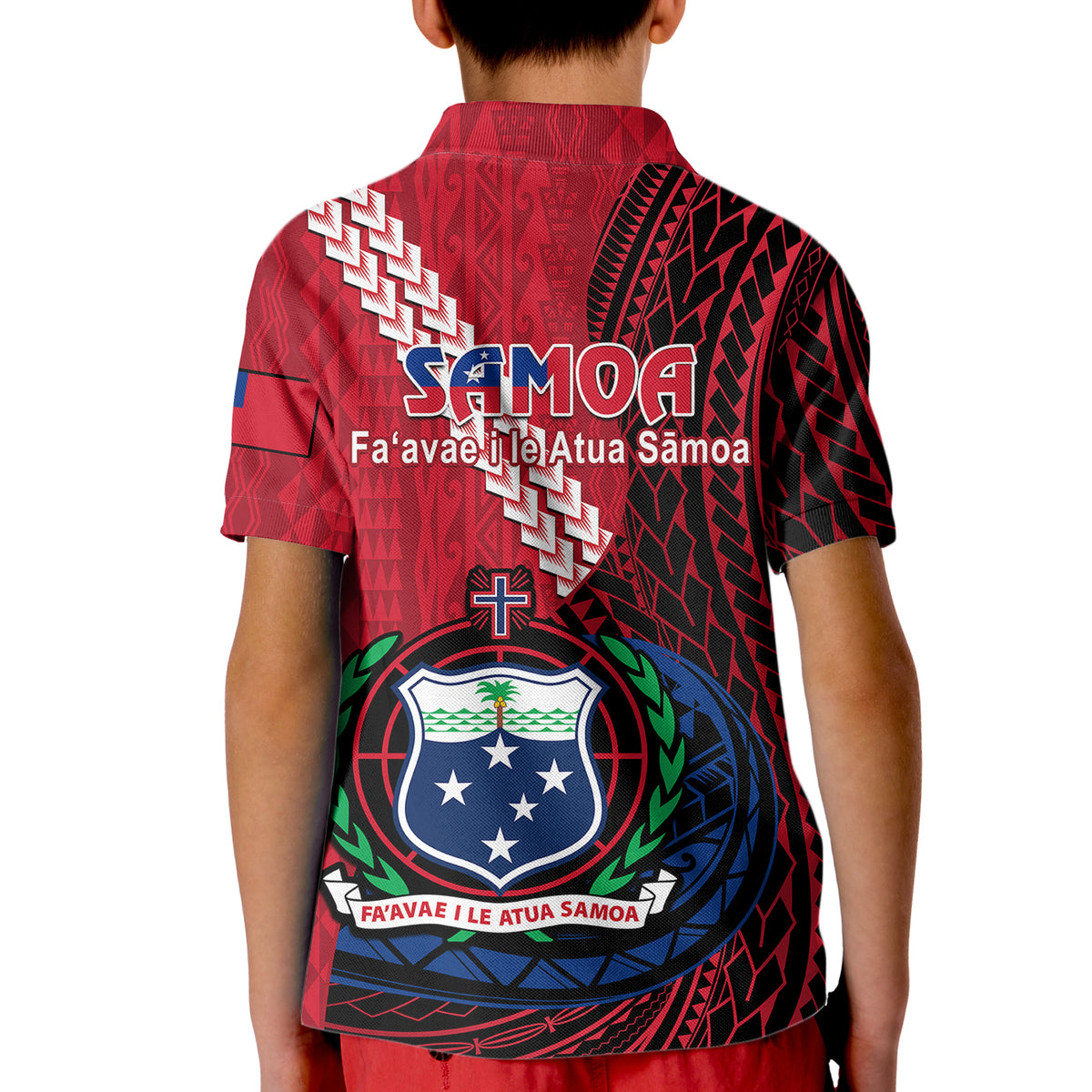 Samoa Polo Shirt for Kid Happy Independence Day Samoan Red Pattern - Wonder Print Shop