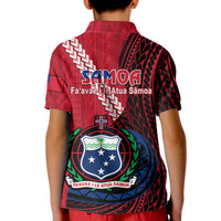 Samoa Polo Shirt for Kid Happy Independence Day Samoan Red Pattern - Wonder Print Shop