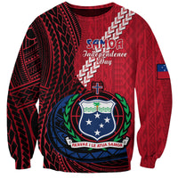 Samoa Sweatshirt Happy Independence Day Samoan Red Pattern - Wonder Print Shop