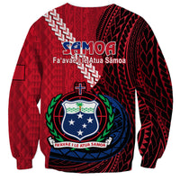Samoa Sweatshirt Happy Independence Day Samoan Red Pattern - Wonder Print Shop