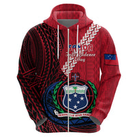 Custom Samoa Hoodie Happy Independence Day Samoan Red Pattern - Wonder Print Shop