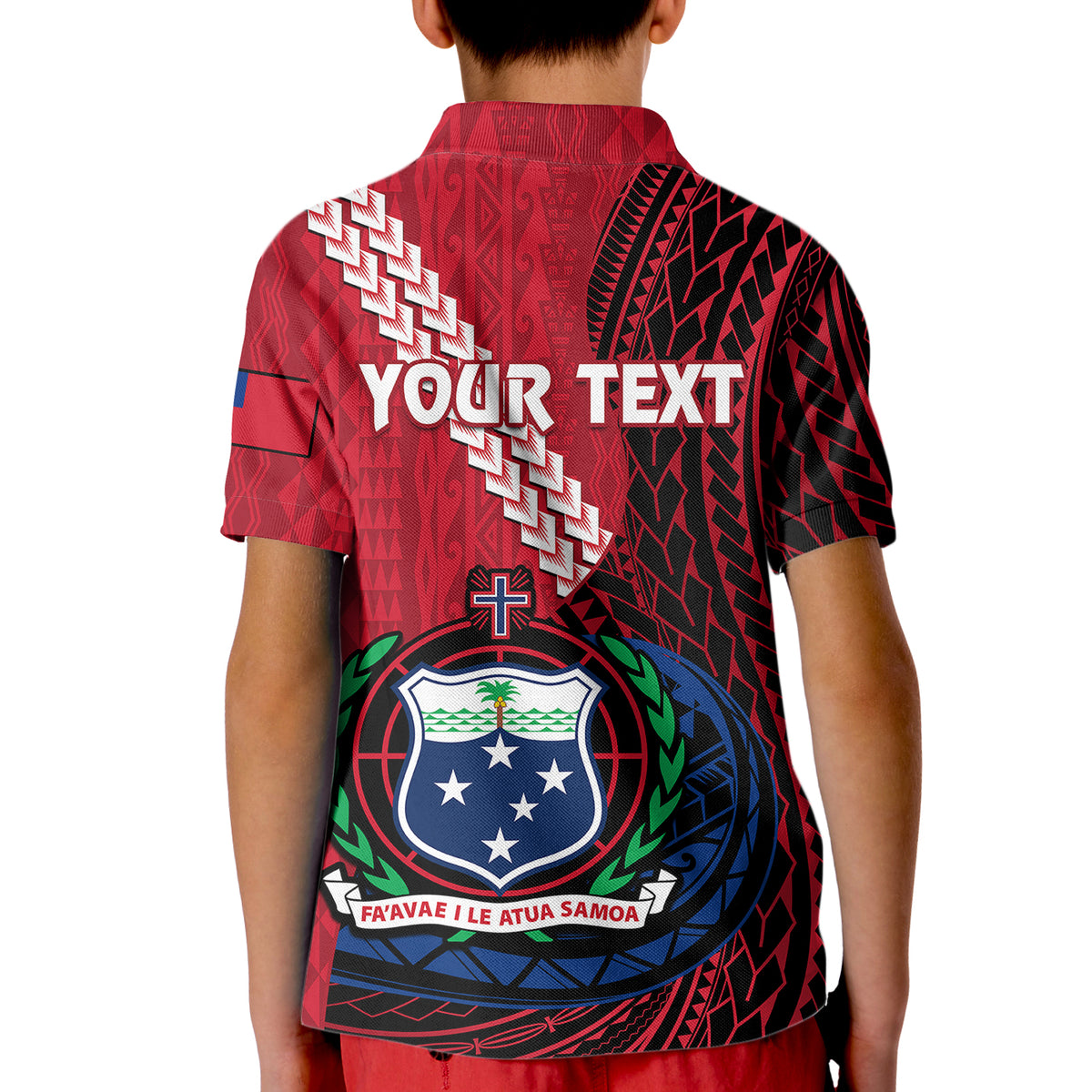 Custom Samoa Polo Shirt for Kid Happy Independence Day Samoan Red Pattern - Wonder Print Shop